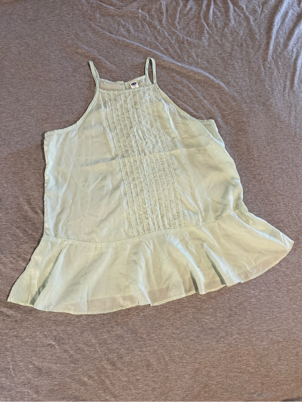 Old Navy Light Mint Pleated Ruffle-Hem Camisole